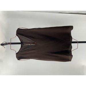 Quince Women's Washable Stretch Silk Tank Hot Fudge M NEW